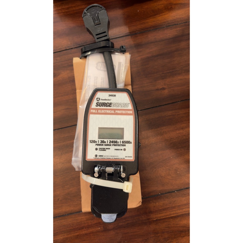 Southwire Surge Guard 34930 RV Power Protector 120V 30A 2450J LCD Display Black